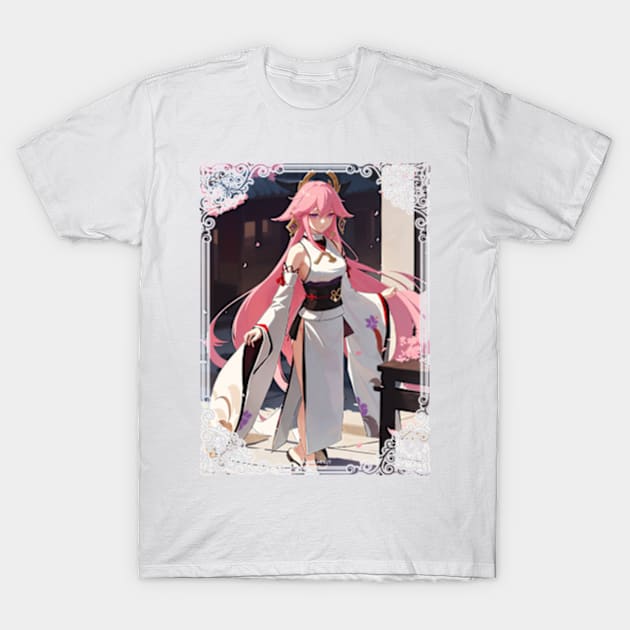 Yae Miko the Beautiful T-Shirt by SaucyBandit